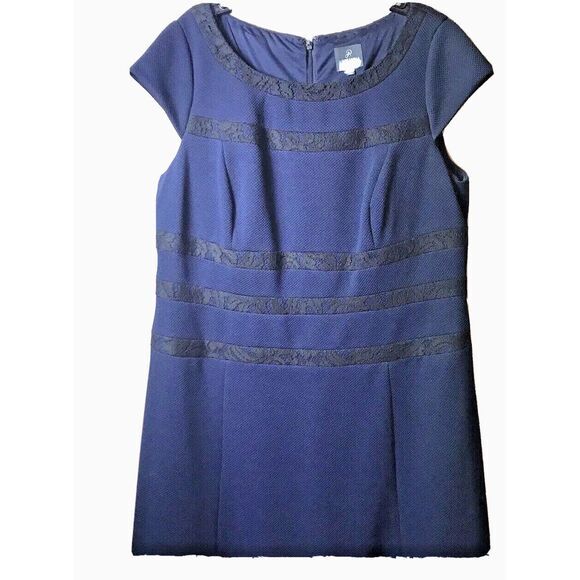 Adrianna Papell Women's Navy Blue Knee Length Cap Sleeve‎ Dress Size 18W - Picture 1 of 8